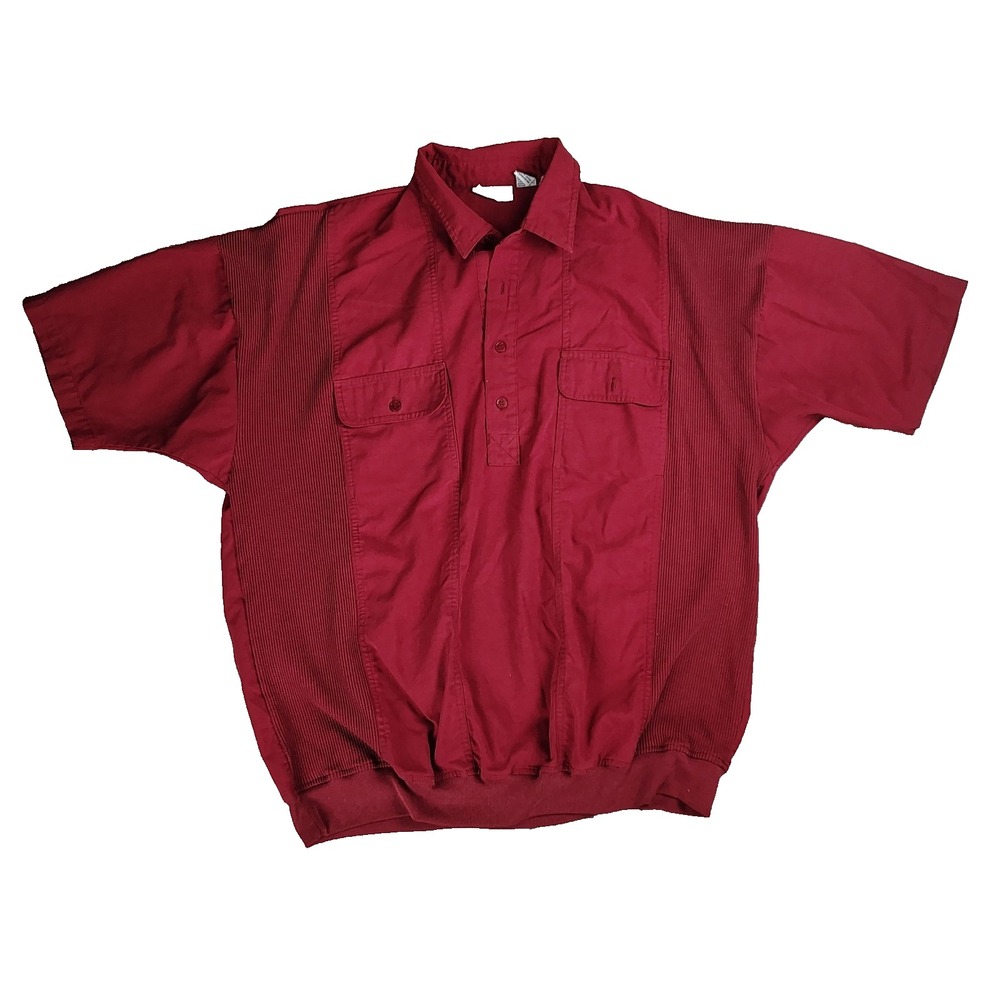King Size Men Shirt Tall and‎ Big Short Sleeve Vintage Design Red 2XL Collar